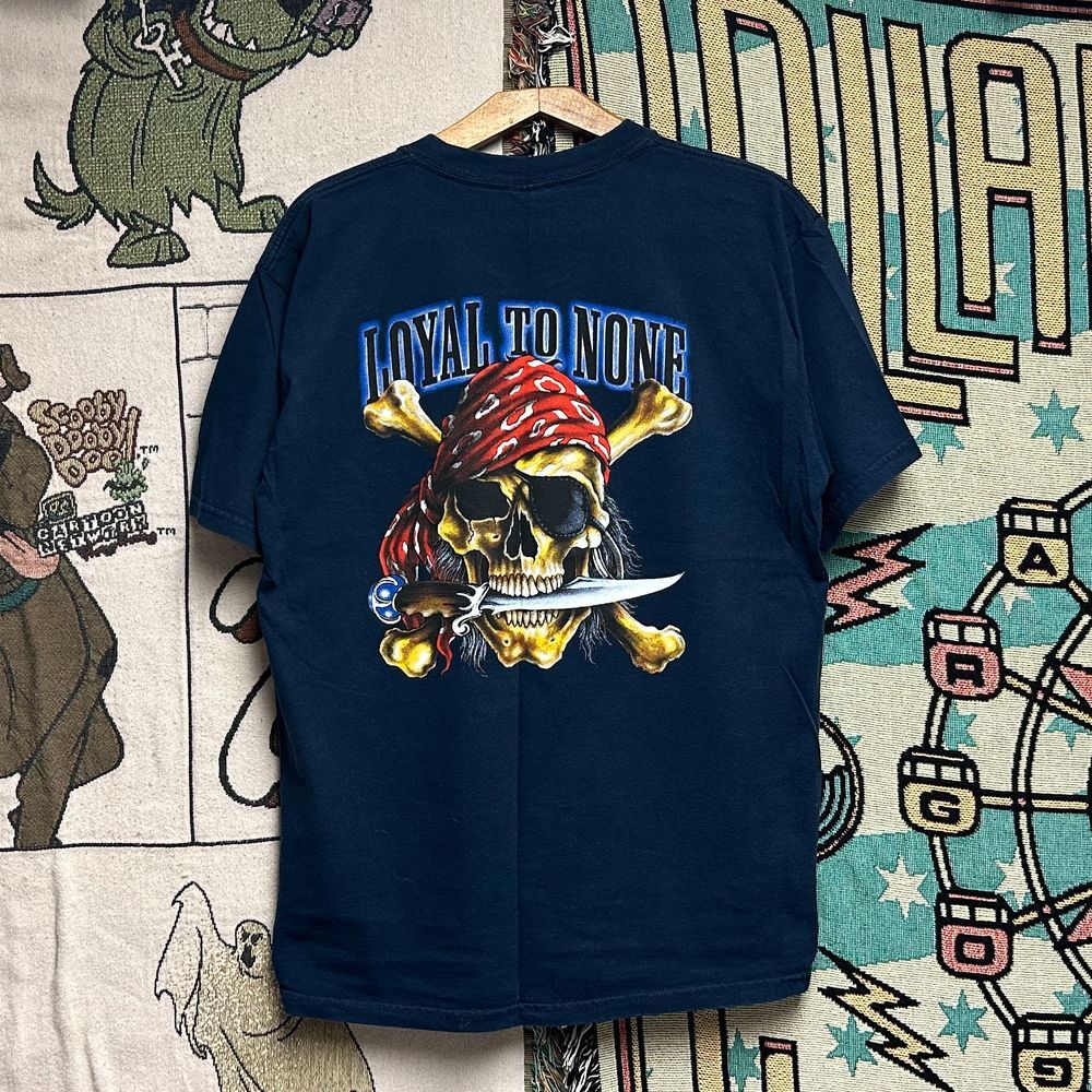 Y2K/2000;s Born Wild "Loyal to None"‎ Skull Pirate Shirt